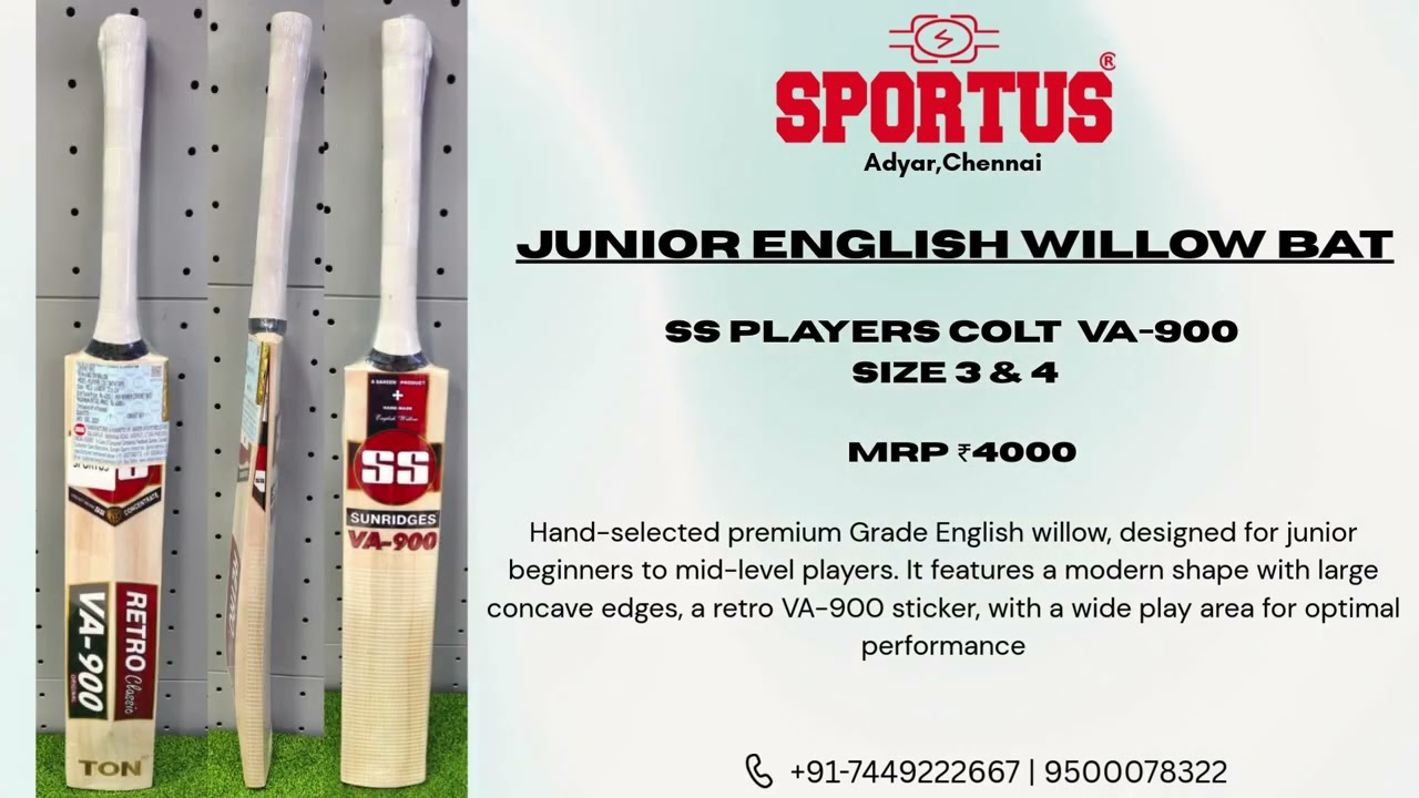 The SS Players Colt VA-900 Cricket Bat in Size 3 & Size 4