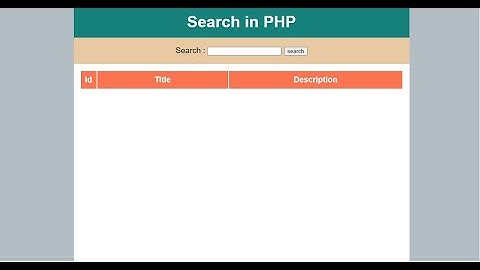 How to Create Search Bar in PHP and MySQL