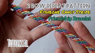 Fishbone Candy Stripe Friendship Bracelet [Tutorial]