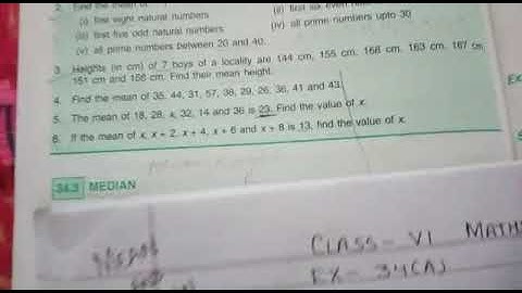 Q5,6 of Ex-34A ch-34 mean and Median class VI ICSE BOARD maths by love with mathematics