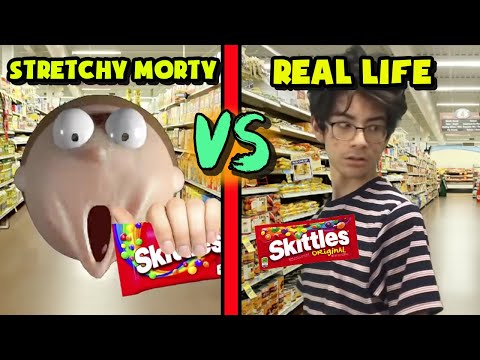 Skittles MEME: Stretchy Morty VS Real Life