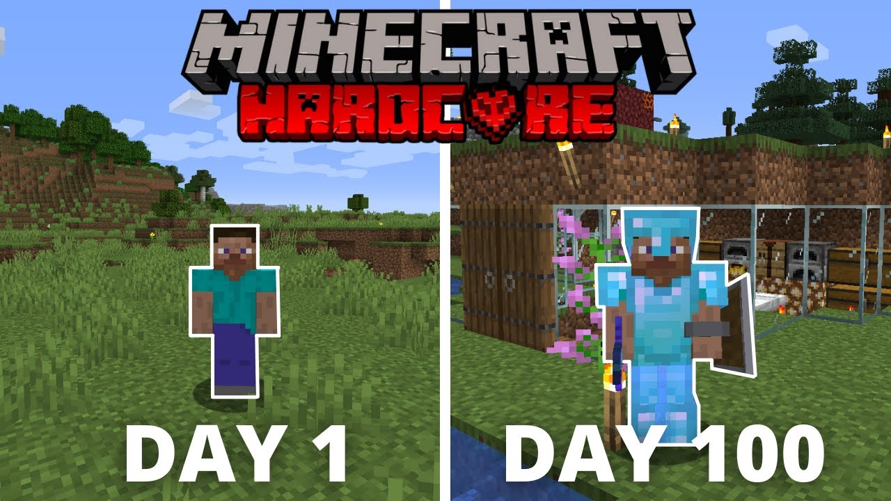 I Survived 100 Days In Minecraft Hardcore...But, As a Noob