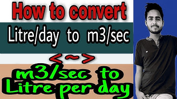 How to convert litre/day to m3/sec | How to convert m3/sec to litre/day | litre per day to m3/sec