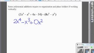 Math 8 Honors: Chapter 7- Adding & Subtracting Polynomials