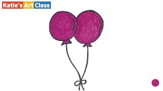 How to draw Balloons step by step l Easy drawing and painting for Kids