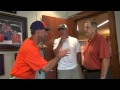Dabo Swinney visits with Brent Musburger and Kirk Herbstreit