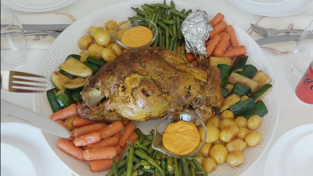 تحضيرات عيد الاضحى المبارك 🐏 فخد الخروف مشوي أو  محمر فالفرن على الطريقة المغربية