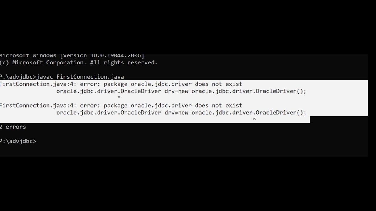 java:4: error: package oracle.jdbc.driver does not exist - YouTube