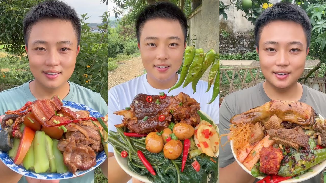 Mukbang #136:Eat spicy 🥵🔥 braised pork belly rib belly boil #mukbang #yummy #delicious
