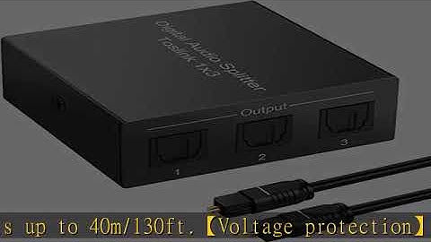 3 Port Toslink Splitter with Optical Cable (1 In 3 Out) Premium Quality Digital Optical Audio Split