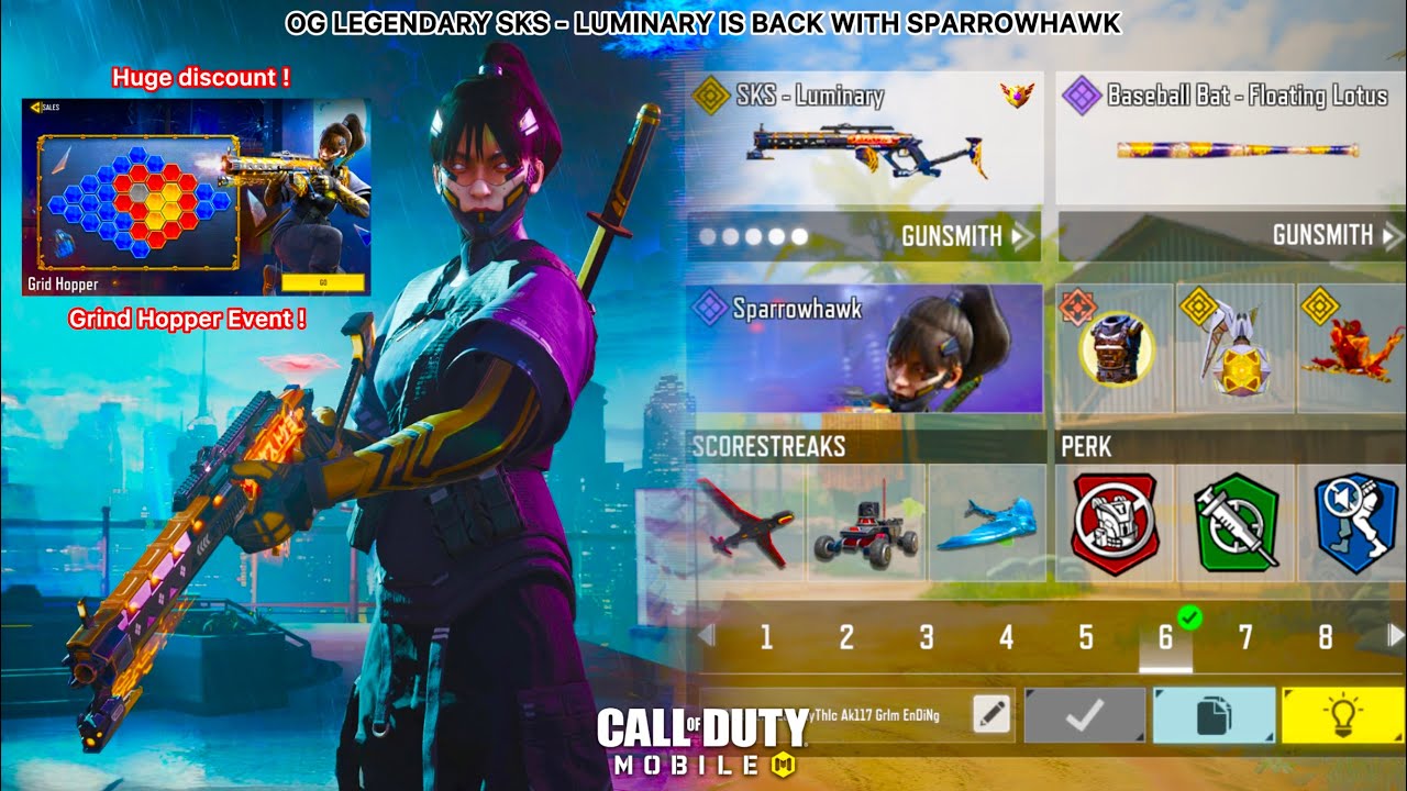 Legendary SKS Luminary is now back with HUGE DISCOUNT in New Grind Hopper Event to smash all in CODM