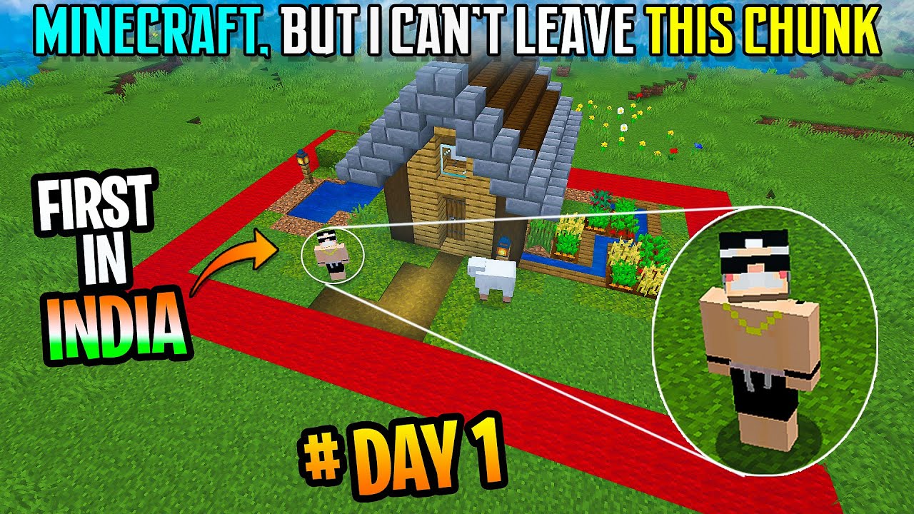 😱Minecraft, But I Can't Leave This Chunk - MINECRAFT HARDEST SURVIVAL ...