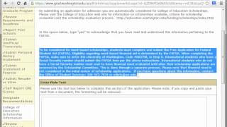 UW College of Education Online Application Demo   Part 6   Scholarship Information