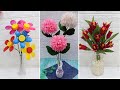 4 Flower vase decoration ideas Simple | Home decorating ideas handmade