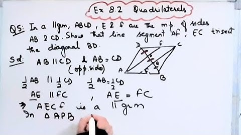 In parallelogram,ABCD,E & F are midpoints of sides A,B,C,D( fig 8.31) Show that AF & EC trisect BD I