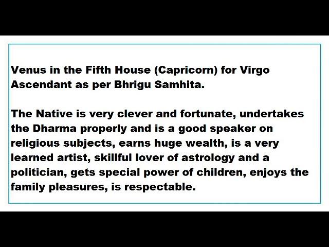 Venus And Mercury In 5th House