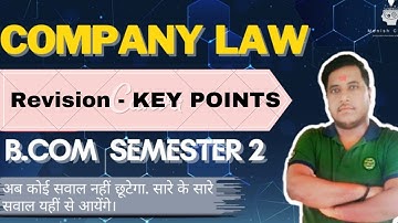 Company Law Revision I B.com Sem II I Calcutta University I Manish Sir I Manish Classes