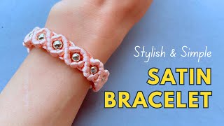  How To Make A Stunning Satin Macrame Bracelet With Beads Quick And Easy Handmade Bracelet
