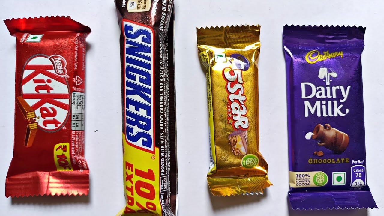 Asmr eating chocolate Nestle KitKat vs Snickers chocolate vs Cadbury