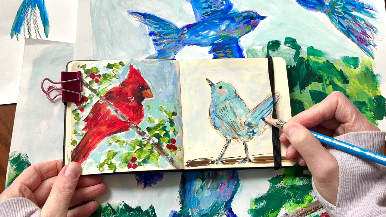 Как рисовать птиц в свободной манере (моя практика + любимые книги)