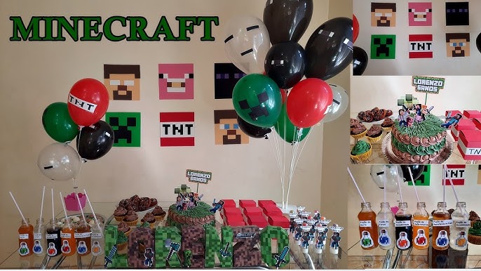 Bolo quadrado do Minecraft 💚 - Delícias da Nath