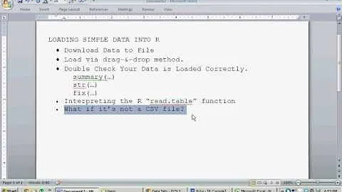 Loading Data Into R Software - (read.table, Data/CSV Import Tutorial)