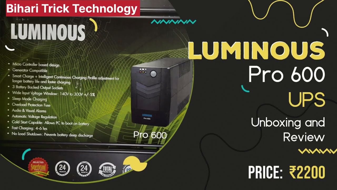 Best UPS for PC 2024 | Luminous Pro 600 UPS Price | Review Luminous UPS | Cheap & Best UPS  for PC