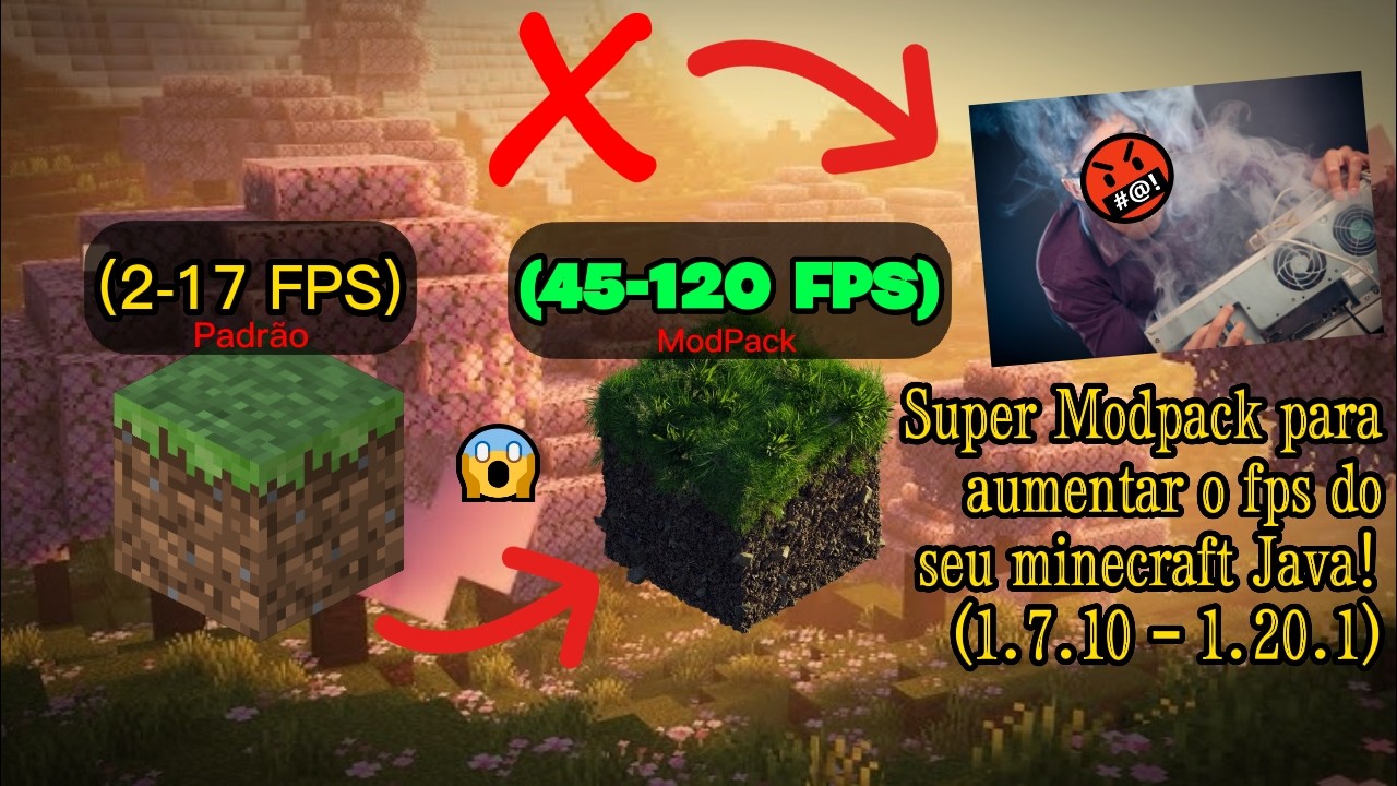 😱🤩ESTE E O MELHOR MODPACK PARA GANHOS DE FPS PARA SEU MINECRAFT!(1.7.10 ...