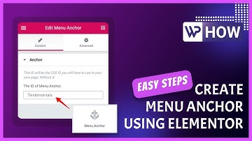 How to Create Menu Anchor Links Using Elementor | WordPress Tutorials