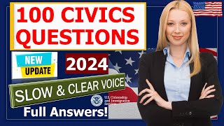 (New Update 2024) Master 100 Civics Questions Random Order for US Citizenship Test