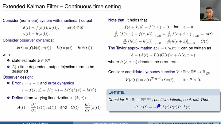 Introduction to Nonlinear Control: Part 17 (Extended & Unscented Kalman Filter & Moving Horizon Est)