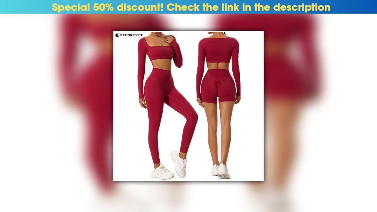Limited Ctenkevet Long-Sleeved Sports Fitness Set Women Outdoors Running Activewear Female Yoga Clo