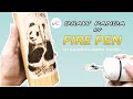 How to Draw Panda on Bamboo Bottle with Fire Pen | Flying Art