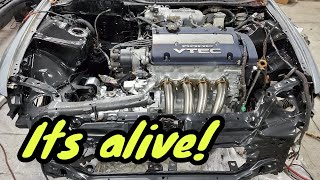 H Powered All Motor Civic First Start! H2B Is ALIVE!