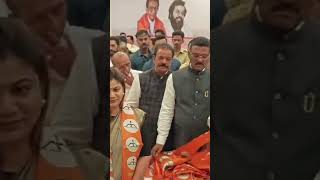 Navi Mumbai Congress head  Poonam Patil,Mithun Patil joins Shiv Sena in presence DCM Eknath Shinde
