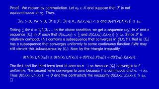 Math400 - Functional Analysis - Section 1.1 - The Arzela-Ascoli theorem - Part 2