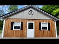 Barndominium wooden shutter build