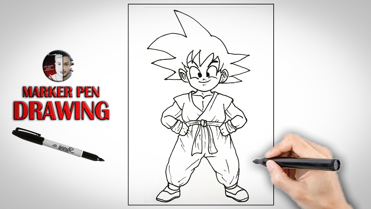 How to Draw Goku Easy  Dragon ball painting, Goku drawing, Easy drawings