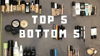 Top 5 Bottom 5 of My 2018 Makeup Empties