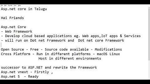 Asp net core Introduction Video in Telugu