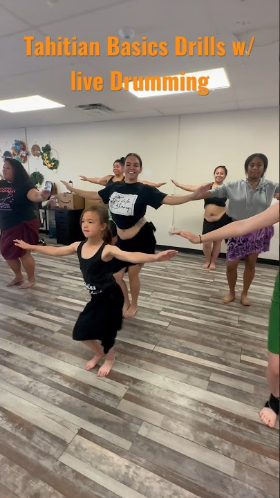 Tahitian Basic Drills with Live Drummers #oritahiti #dance #tahiti #polynesiandance #drums