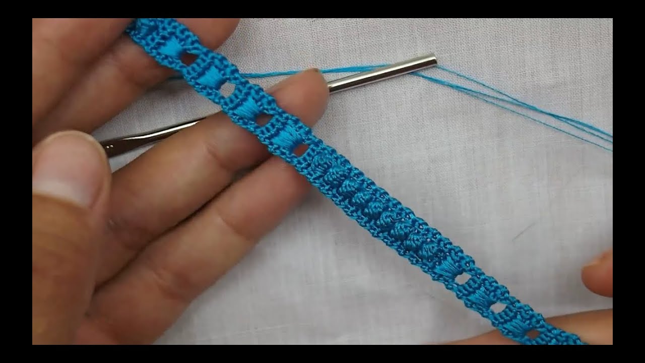 سفيفة بالكروشيه بديل الراندة بالعقيدات بغرزة الحشو