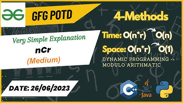 nCr(POTD) | Problem of the Day | GFG | 26-06-2023 | nCr in C++