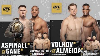 Полный Кард UFC 321 ! Аспинэлл , Ган , Волков , Нурмагомедов , Мурзаканов , Алискеров !