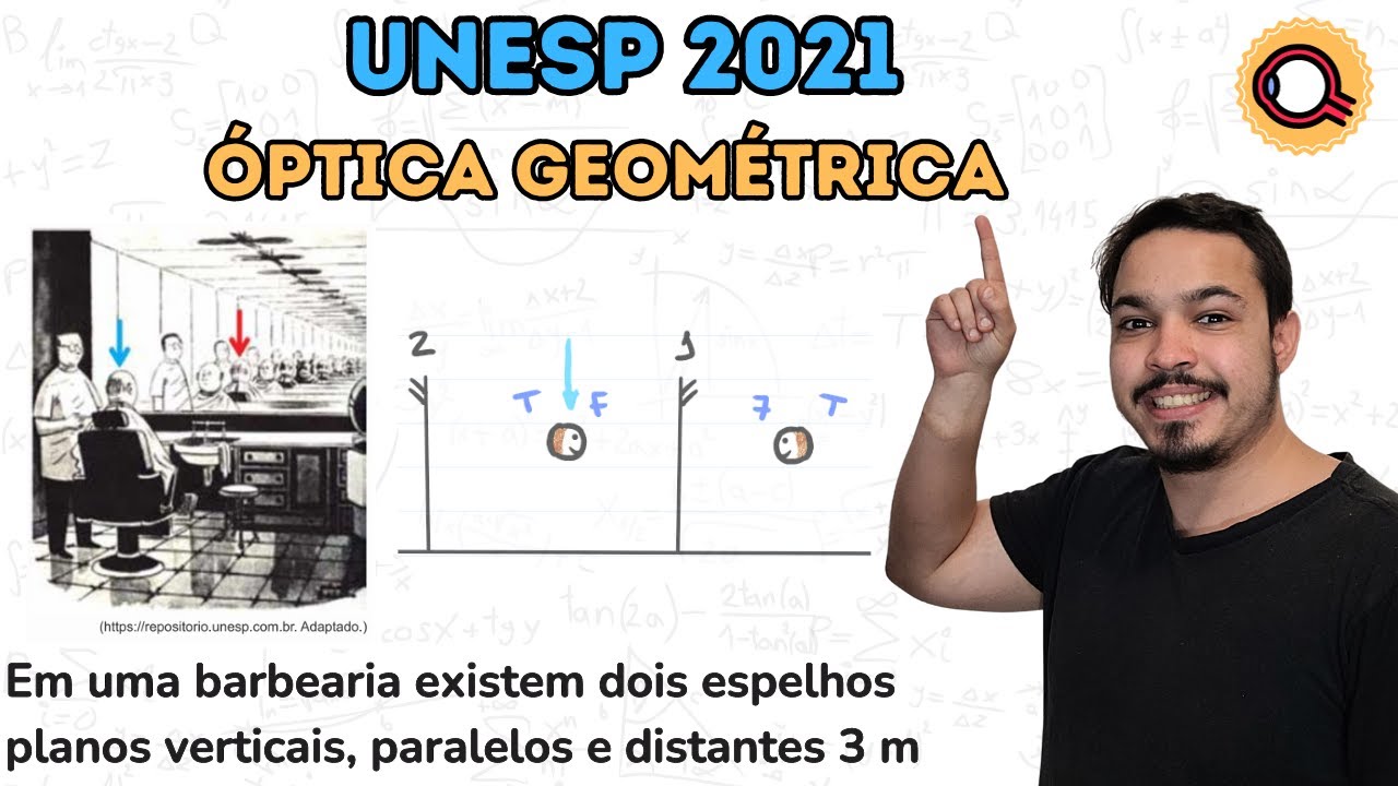 UNESP 2021 - Em uma barbearia existem dois espelhos planos verticais ...