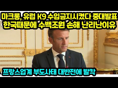 마크롱, 유럽 K9 수입금지시켰다 중대발표 <strong>한국때문에</strong> 수백조원 손해 난리난이유 프랑스업계 부도사태 대반전에 발칵