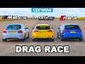 New BMW M2 CS vs AMG A45 S vs Audi RS3: DRAG RACE!