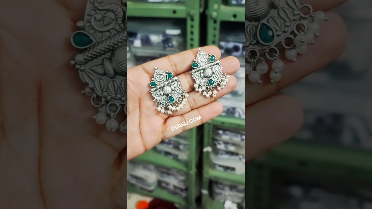 Oxidised Silver Earrings jewellery Collection by Dvasu.com Traditional Indian Jewellery