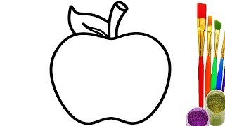 apple drawing simple draw easy paper drawings paintingvalley