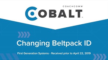 Changing Cobalt BeltPack IDs Video (Gen 1)